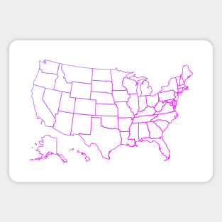 Colorful Gradient USA Map with State Outlines Magnet